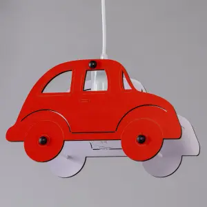 Litecraft Red Car Glow Kids Ceiling Pendant