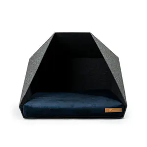 Polyester Pet Bed Dark Grey/Navy Blue