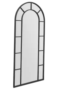 MirrorOutlet The Arcus Black Arched Leaner Garden Wall Mirror 190CM X 85CM