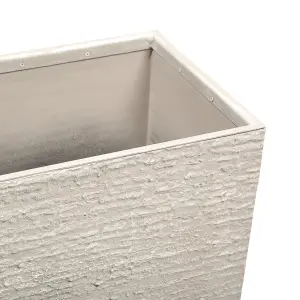 Rectangular Plant Pot 29 x 70 x 50 cm Beige EDESSA