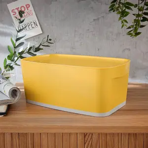 Leitz MyBox Cosy Storage Box with Organiser Tray Small in Warm Yellow