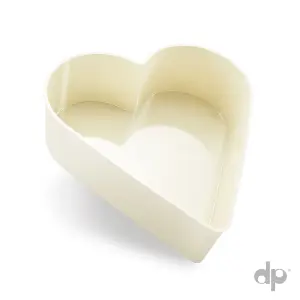 Heart Shape Pot Container Box Plant Pot Case Multipurpose Valentine's 24x25cm Ecru