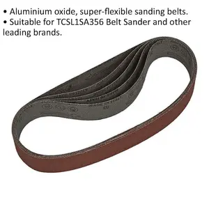 Premium 5 Pack of 30mm x 540mm Sanding Belts - 80 Grit Aluminium Oxide for Belt Sanders