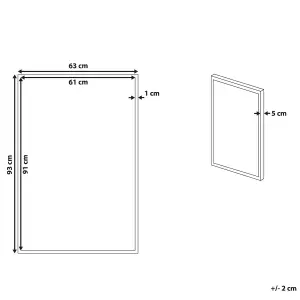 Canvas CAMPLI Rectangular 63 x 99 cm Animal Grey