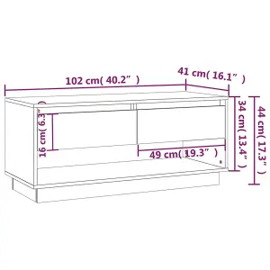 Berkfield TV Cabinet High Gloss White 102x41x44 cm Engineered Wood