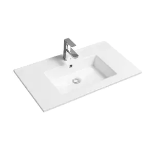 4012 Ceramic 80cm x 45cm Thin-Edge Inset Basin with Rectangular Bowl