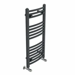 Right Radiators 800x400 mm Curved Heated Towel Rail Radiator Bathroom Ladder Warmer Anthracite