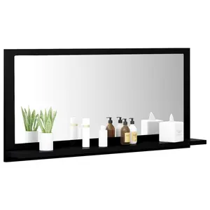 Dorlene Framed Wall Mounted Bathroom Mirror Black / 80 cm