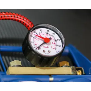 Sealey Foot Pump Twin Barrel Dial Type Pressure Gauge With Rotating Bezel FP2