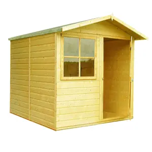 Shire Abri 7x7 Shiplap Apex Single Door Garden Shed with Window