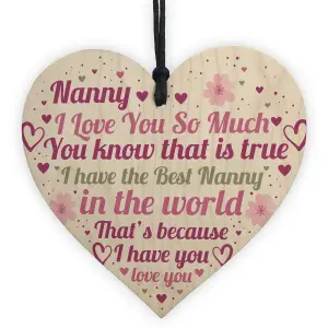 Red Ocean Nanny Gifts Mothers Day Gift For Her Wooden Heart Nanny Birthday Gift Keepsake Thank You Plaque