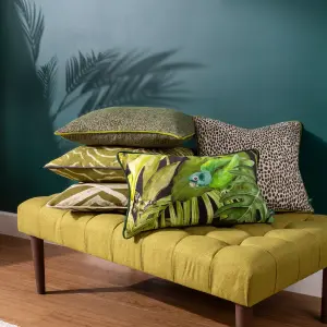 Wylder Psitta Tropical Velvet Piped Polyester Filled Cushion