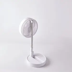 USB Rechargeable Foldaway Fan - Telescopic Height Adjustable Desk or Stand Cooling Fan with 3 Speeds & 180 Angle Adjustment