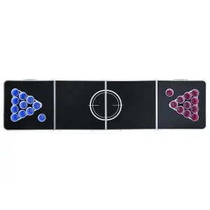 Folding Pong Table with Cups and Balls Flexible and height adjustable 240 cm