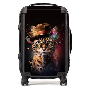 Bengal Cat And Hat Splashart Suitcase - Cabin