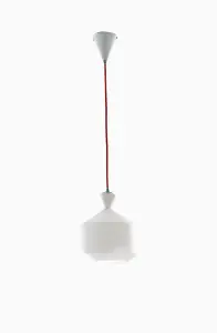 Luminosa Sugar Glass Ceiling Dome Pendant, Opal, Red, E27