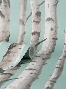 Fine Decor Birch Trees Blue Wallpaper FD43293