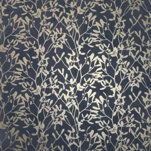 Botanica Leaf Navy & Gold Wallpaper