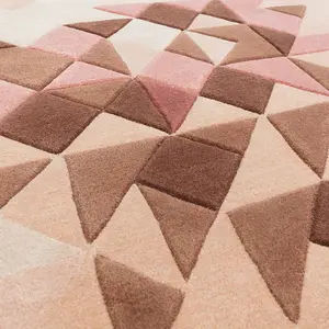 Rose Multi Geometric Handmade Modern Optical/ (3D) Rug For Living Room and Bedroom-160cm X 230cm