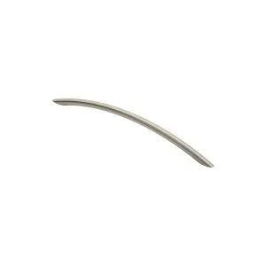 4x Curved Bow Cabinet Pull Handle 256 x 10mm 224mm Fixing Centres Satin Nickel