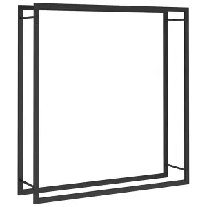 Berkfield Firewood Rack Matt Black 110x28x116 cm Steel