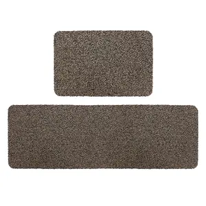 JVL Tanami Machine Washable Doormat and Runner, Brown