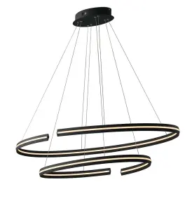 Luminosa Clarke Integrated LED Circular Ceiling Pendant - 120Cm, Black, 4000K