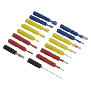 Sealey Test Lead Connector Set For Automotive Use Multicolour 16 Pieces TLCS01