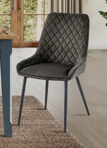 Signature Blue Dining Chairl - GUN METAL GREY (Pack of Two)