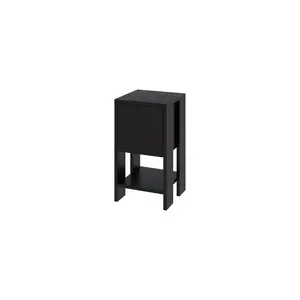 Atharv Bedside Table with Drop-Door Storage and Open Shelf for Versatile Living Black