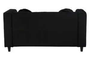 Interiors by Premier Farah Two Seat Black Velvet Sofa