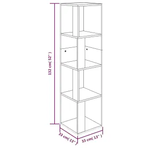 Berkfield Corner Cabinet Smoked Oak 33x33x132 cm Engineered Wood