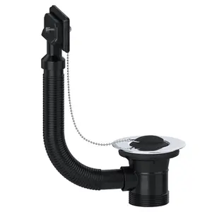 SPARES2GO Sink Waste Combination Overflow Plug with Chain 40mm 1.5" (Square)