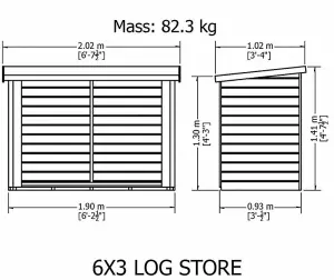 Large Heavy Duty Log Store 6x3