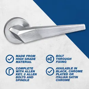 UAP ORO & ORO - Skywalker Lever - Round Rose Chrome Plated Door Handle for Internal Doors - Easy Installation