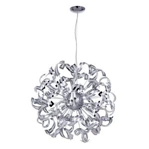 Litecraft Twirl Chrome 12 Lamp Modern Ceiling Pendant Light