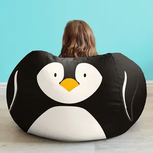 rucomfy Printed Indoor Penguin Animal Children's Medium Beanbag