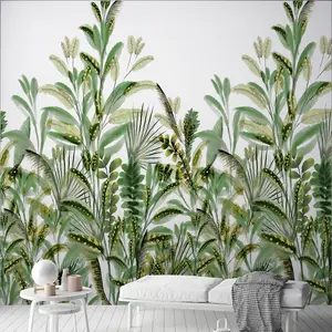 Grandeco Rainforest Leaves 3 lane repeatable Textured Mural, 2.8 x 1.59m