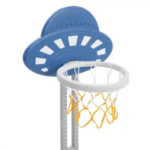 UFO Cartoon 2-in-1 Toddler Basketball Hoop Football Goal Set