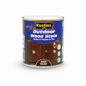 Rustins Quick Dry Outdoor Wood Stain Satin  - Walnut 500ml