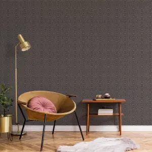 Galerie Botanica Black Ikat Smooth Wallpaper