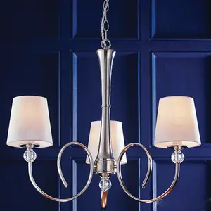 Luxury Hanging Ceiling Pendant Light Bright Nickel Marble Silk 8 Lamp Chandelier