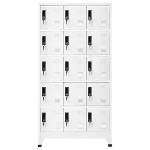 Berkfield Locker Cabinet White 90x40x180 cm Steel