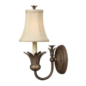 Elstead Plantation 1 Light Indoor Wall Light Pearl Bronze, E14