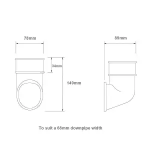 White Round 68mm Downpipe Shoe, Freeflow Rain Water Systems