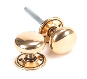 From The Anvil Polished Bronze Mushroom Mortice/Rim Knob Set