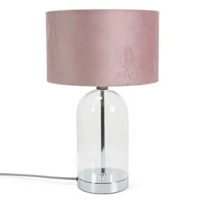 Glass Desk Lamp Silver / Blush