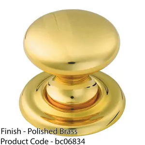 Tiered Mushroom Cupboard Door Knob 25mm Diameter Polished Brass Cabinet Handle