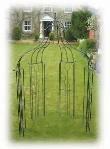 Flower Bower (Inc Ground Spikes) Garden Gazebo - Solid Steel - L89 x W177.7 x H304.8 cm