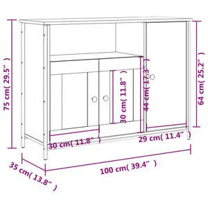 100cm Sideboard Sonoma Oak